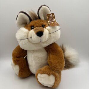 Vintage Fiesta Toy Brown and White Fox 12” Plush Stuffed Animal w/ Tags